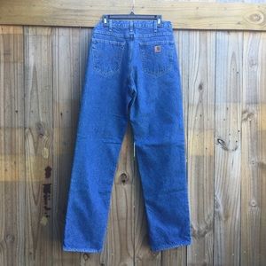 Carhartt 32 x 36 Lined Blue Denim Jeans
